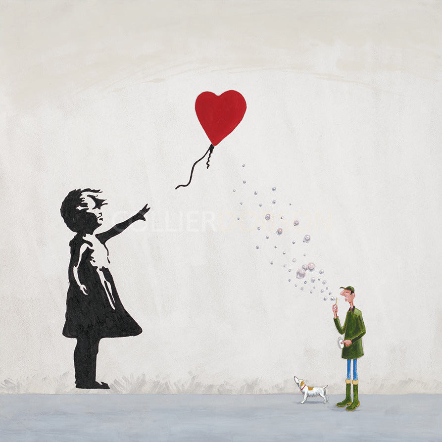Red Balloon & Bubbles Limited Edition Print by Chris Ross Williamson