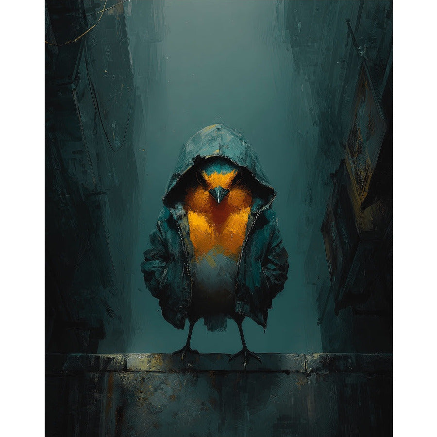 Robin in the Hood Block Mounted limited edition print by Boid