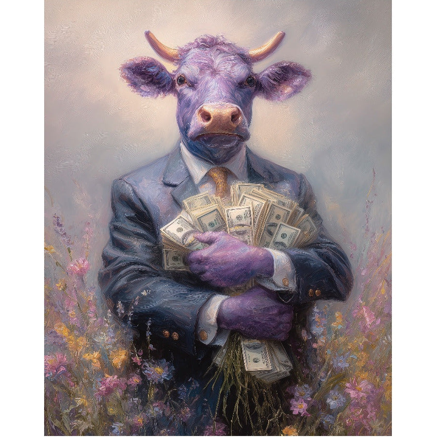 The Cash Cow Effect Block Mounted Limited Edition Print by Boid