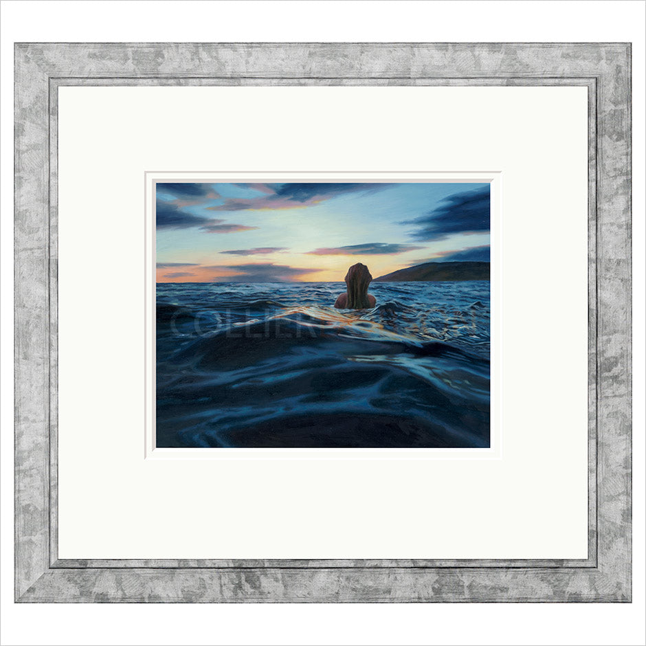 Twilight Swim Framed (option 2) Limited Edition Print by Corinne Young