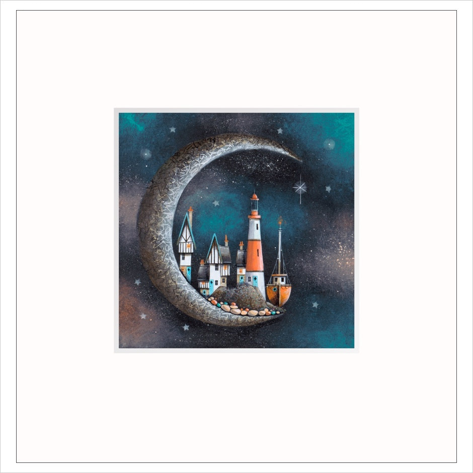 Harbour Moon Mounted Limited Edition Print by Gary Walton
