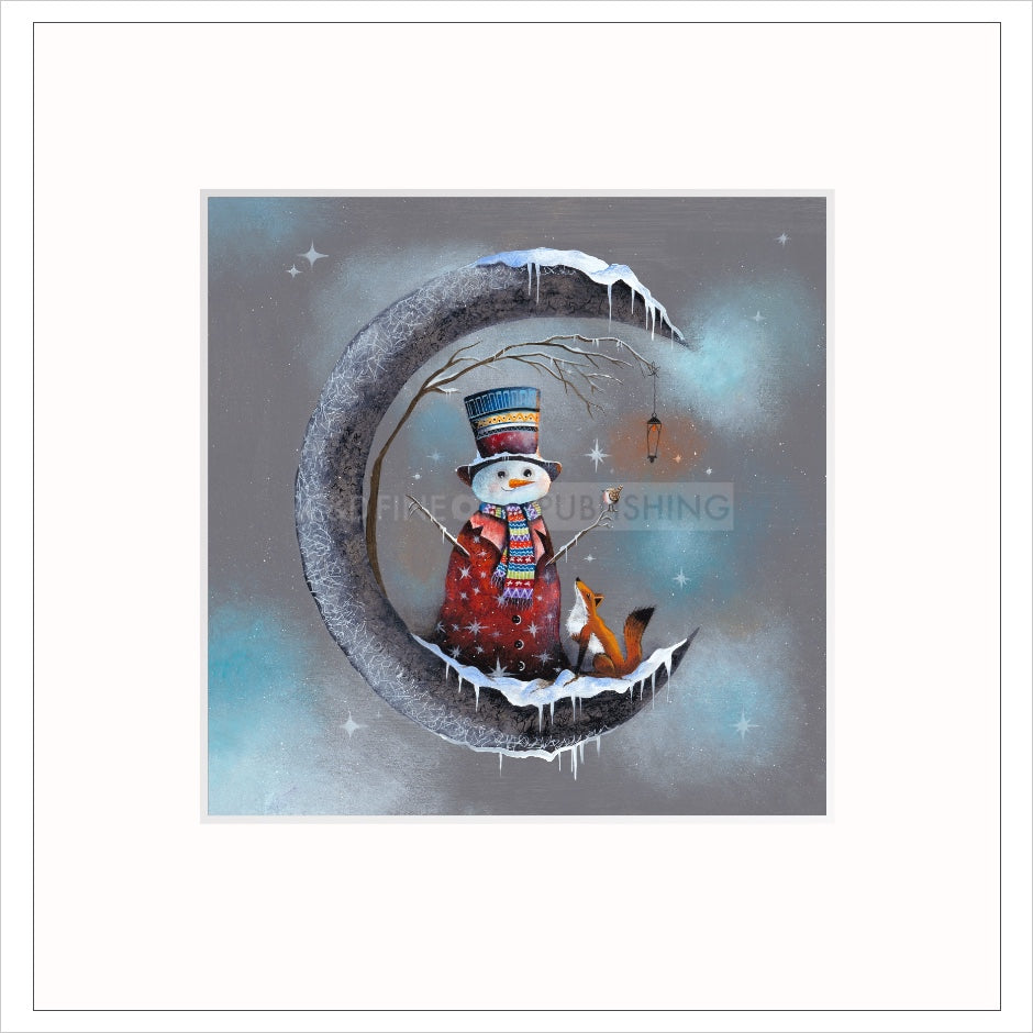 Snowman & Friends Mounted Limited Edition Print by Gary Walton