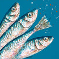 Four Sardines Limited Edition Print by Giles Ward