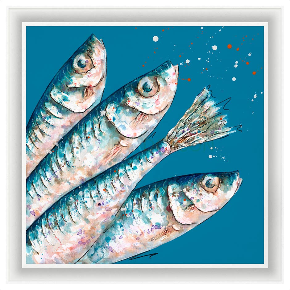 Four Sardines Framed Limited Edition Print by Giles Ward