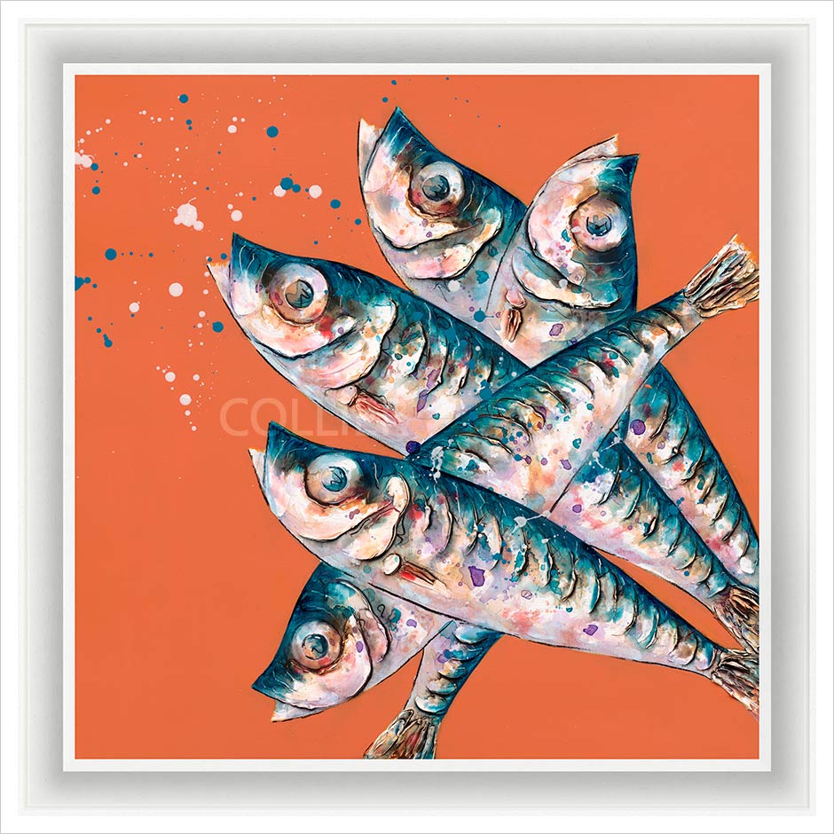 Five Sprats Framed Limited Edition Print by Giles Ward