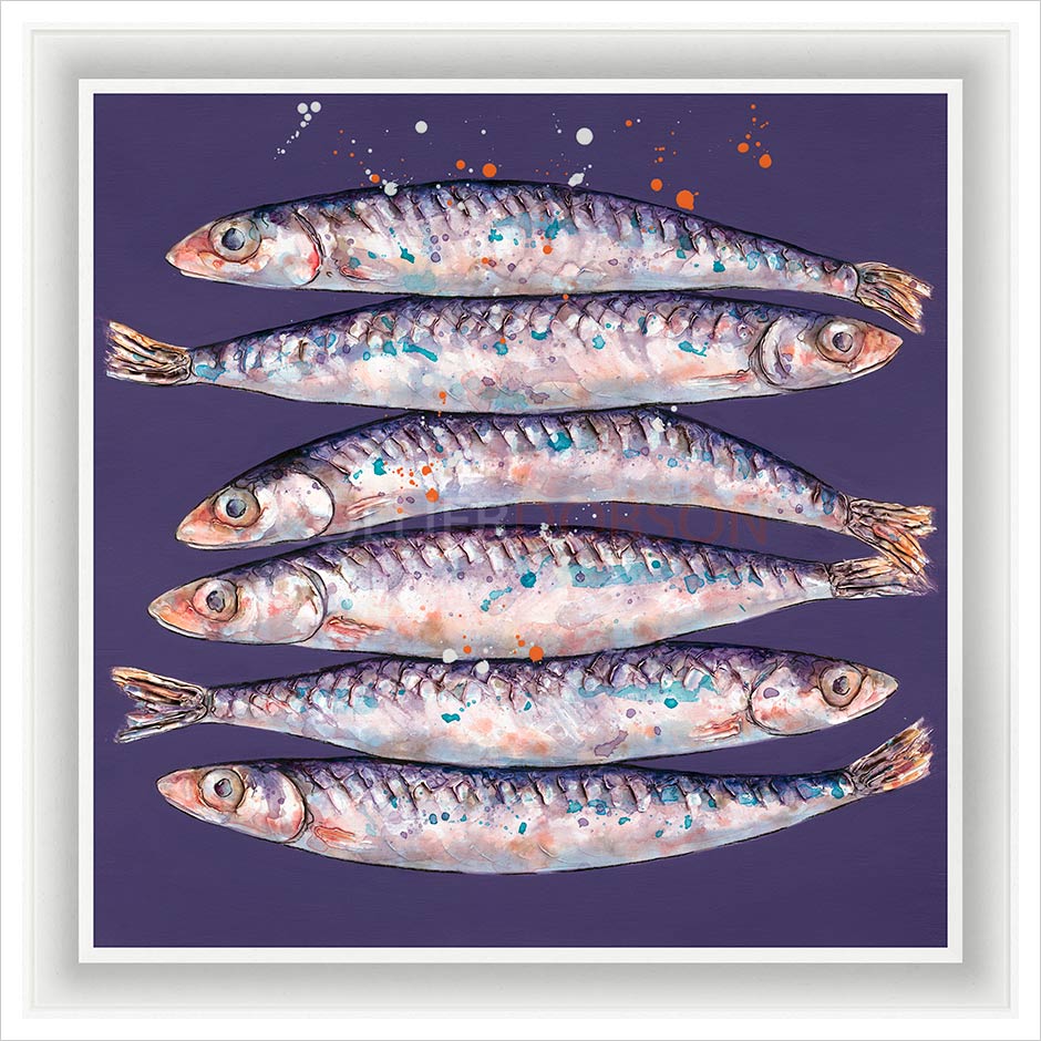 Six Anchovies Framed Limited Edition print by Giles Ward