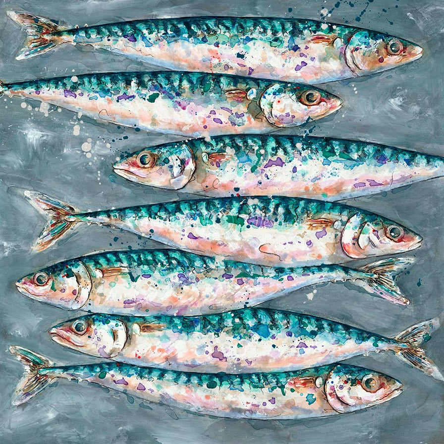 Mackerel Swim Limited Edition Print by Giles Ward