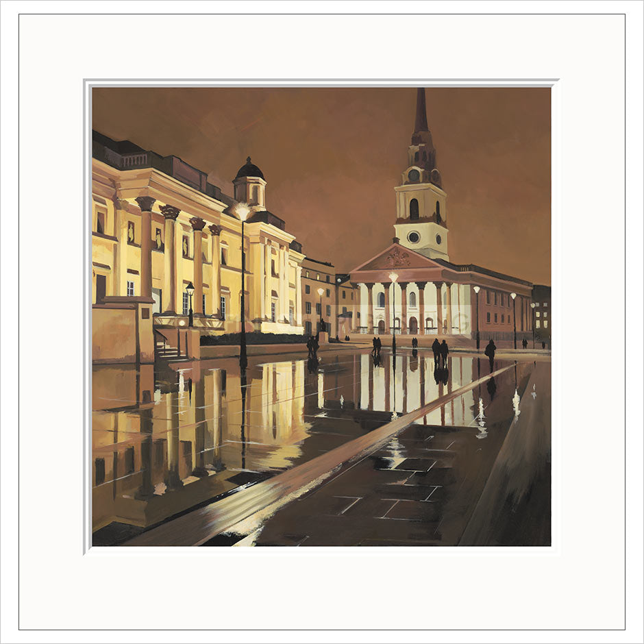 Night Time View, London Mounted Limited Edition Print by Jo Quigley