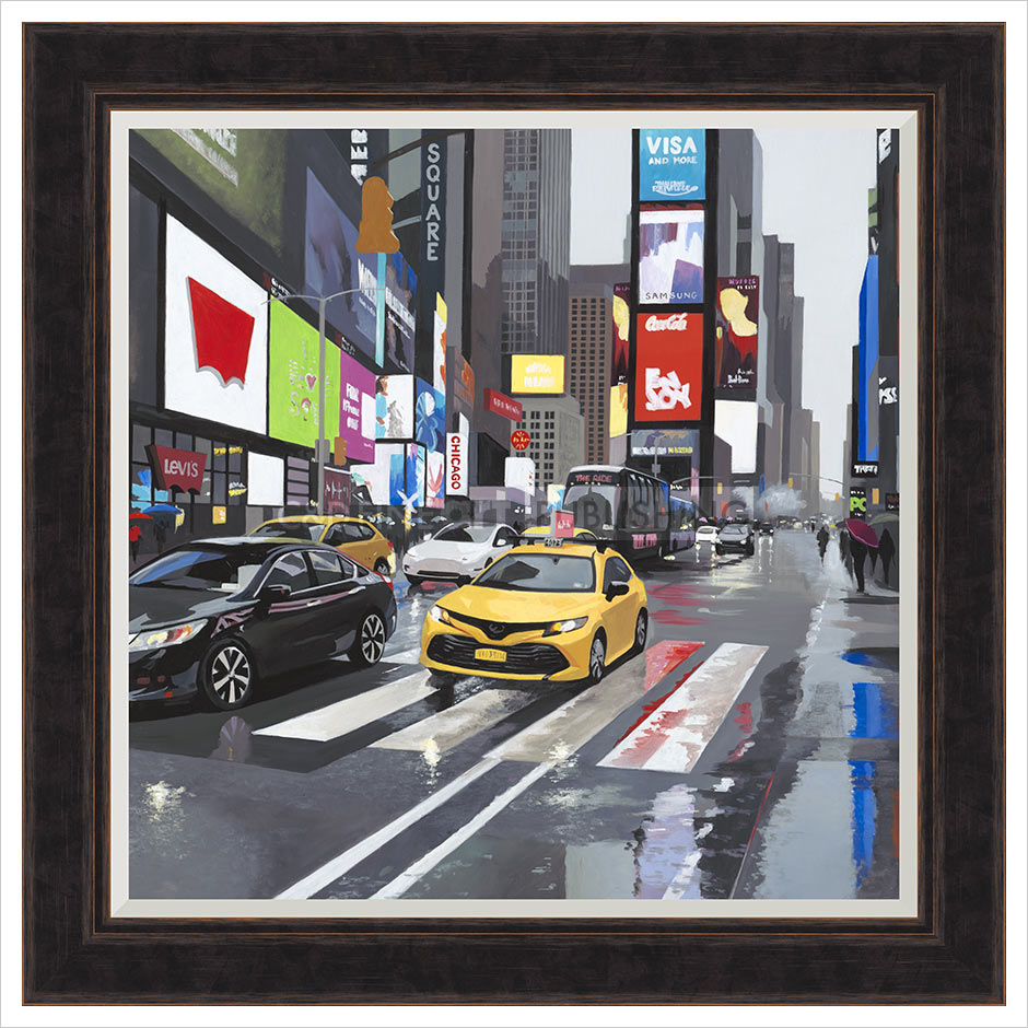 Rainy Day, New York Framed Print by Jo Quigley