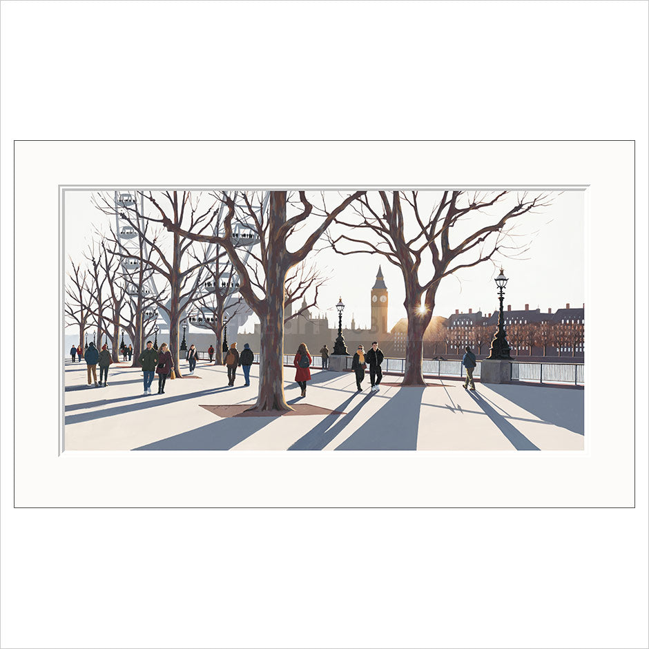Sunset Over Parliament Mounted Limited Edition Print b y Jo Quigley