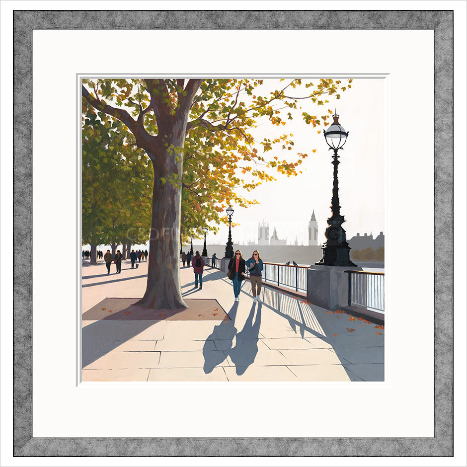 Early Autumn on the Queen's Walk Framed Limited Edition Print by Jo Quigley