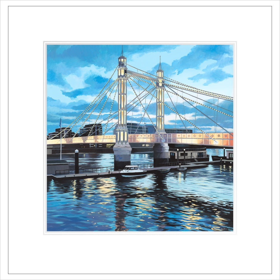 Albert Bridge Mounted Limited Edition Print by Jo Quigley