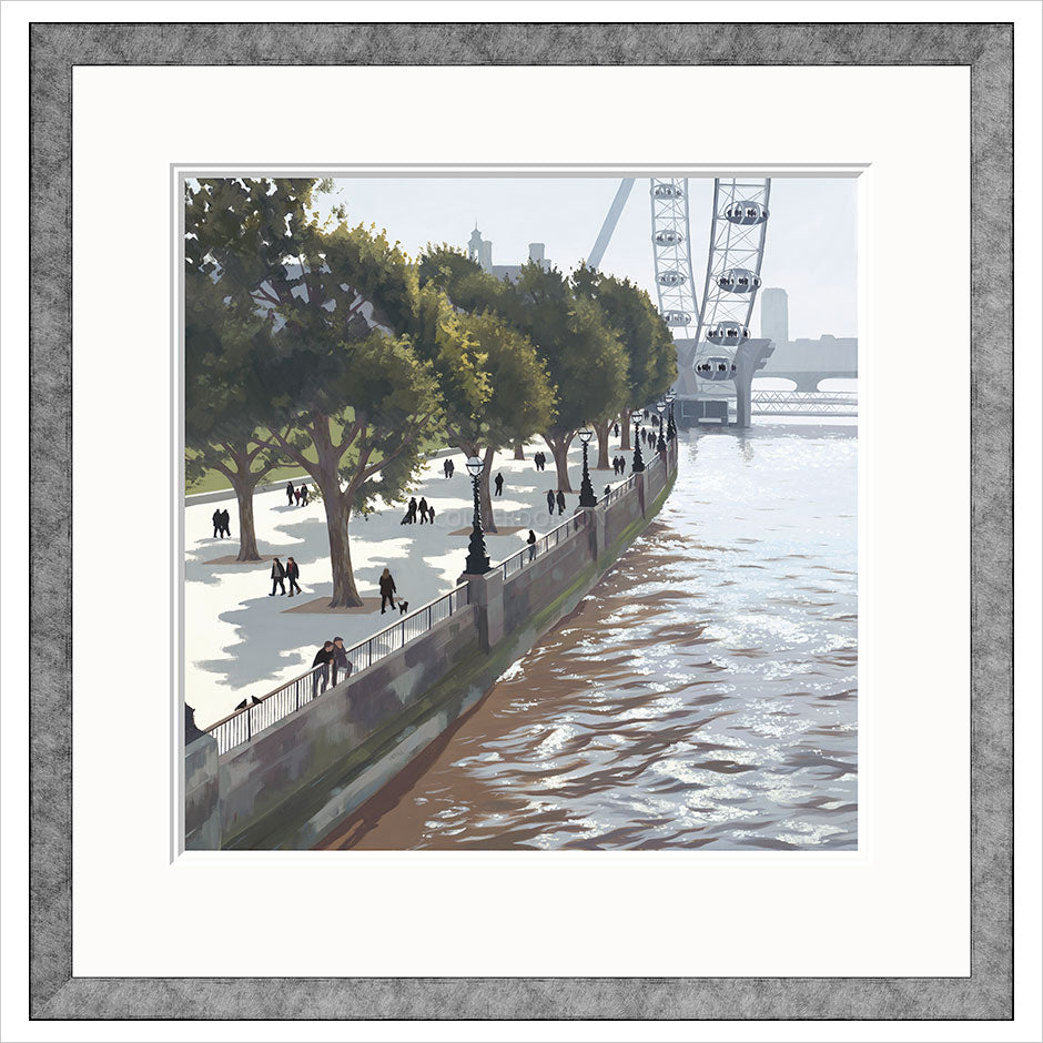 South Bank, Spring Framed Limited Edition Print by Jo Quigley