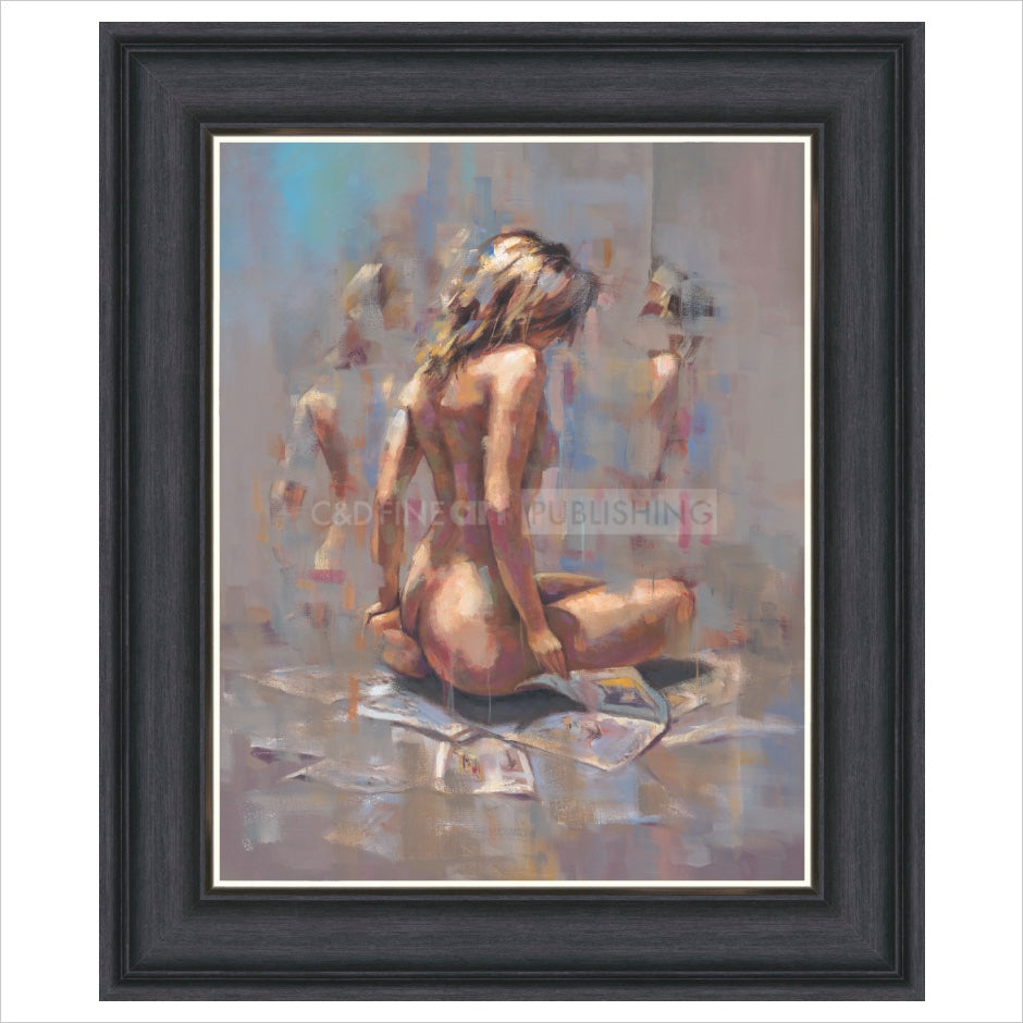 Kneeling Nude Framed Limited Edition Print by Martin Leighton