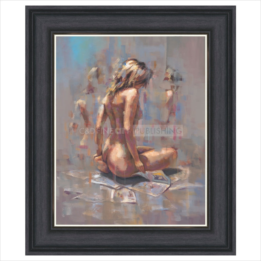 Kneeling Nude Framed Limited Edition Print by Martin Leighton