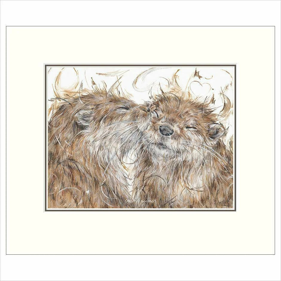 Otterly Smitten Mounted Limited Edition print by Aaminah Snowdon