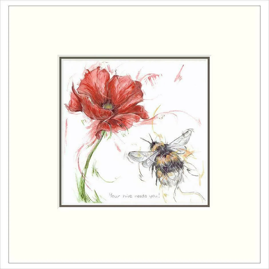 Your Hive Needs You Mounted Limited Edition print by Aaminah Snowdon