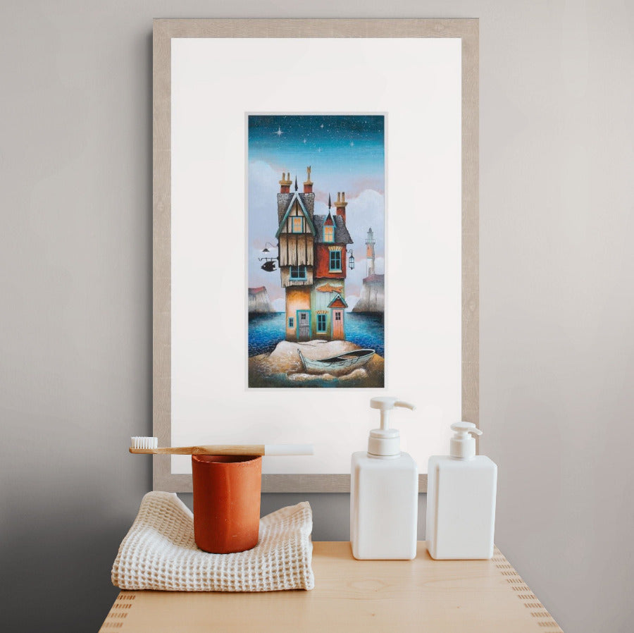 Fish Out of Water by Gary Walton in a bright bathroom setting