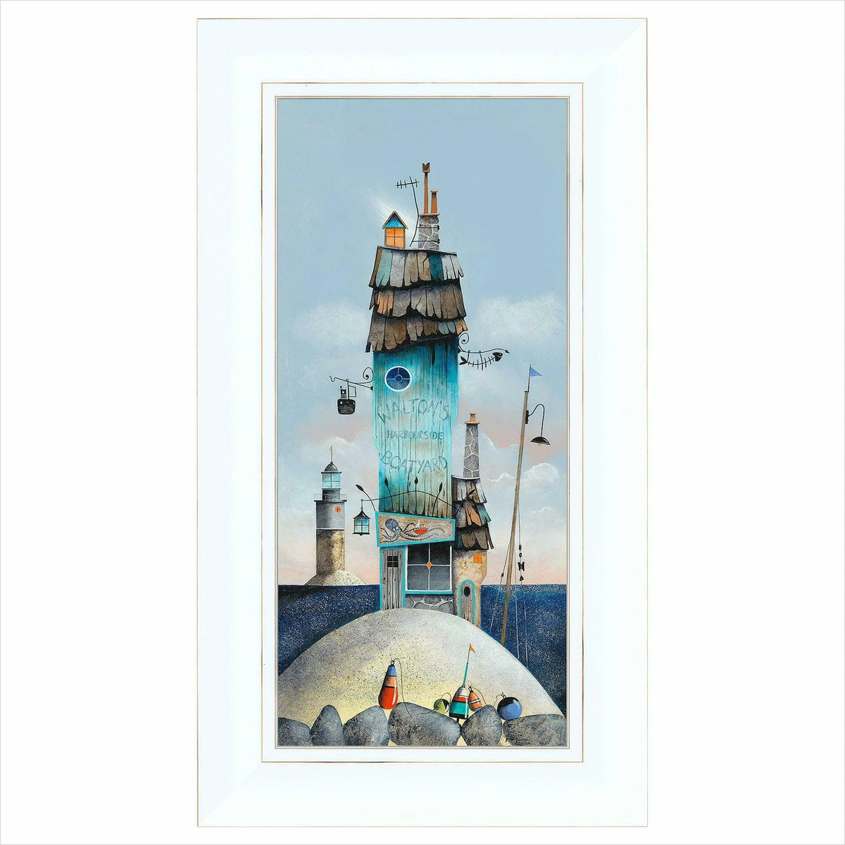 Harbourside Boatyard Framed Limited Edition print by Gary Walton