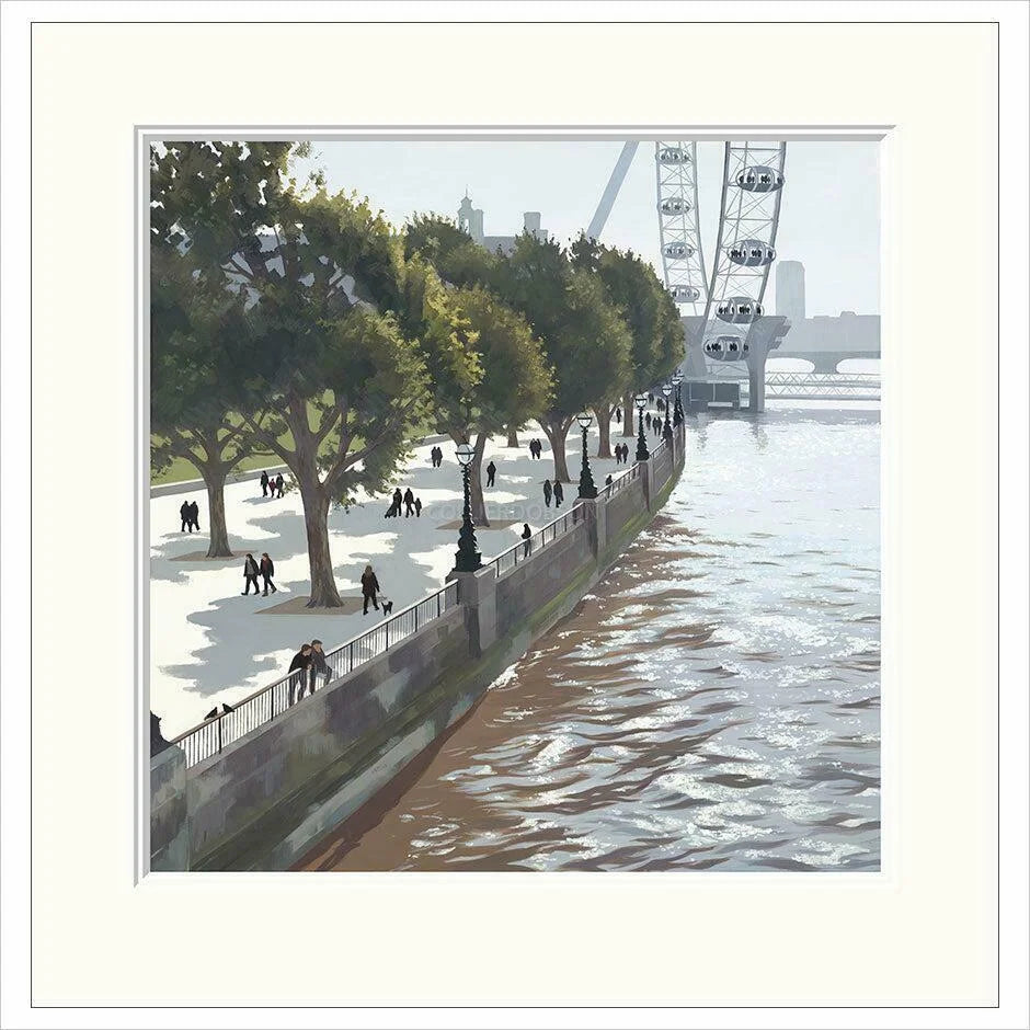 South Bank, Spring Mounted Limited Edition Print by Jo Quigley