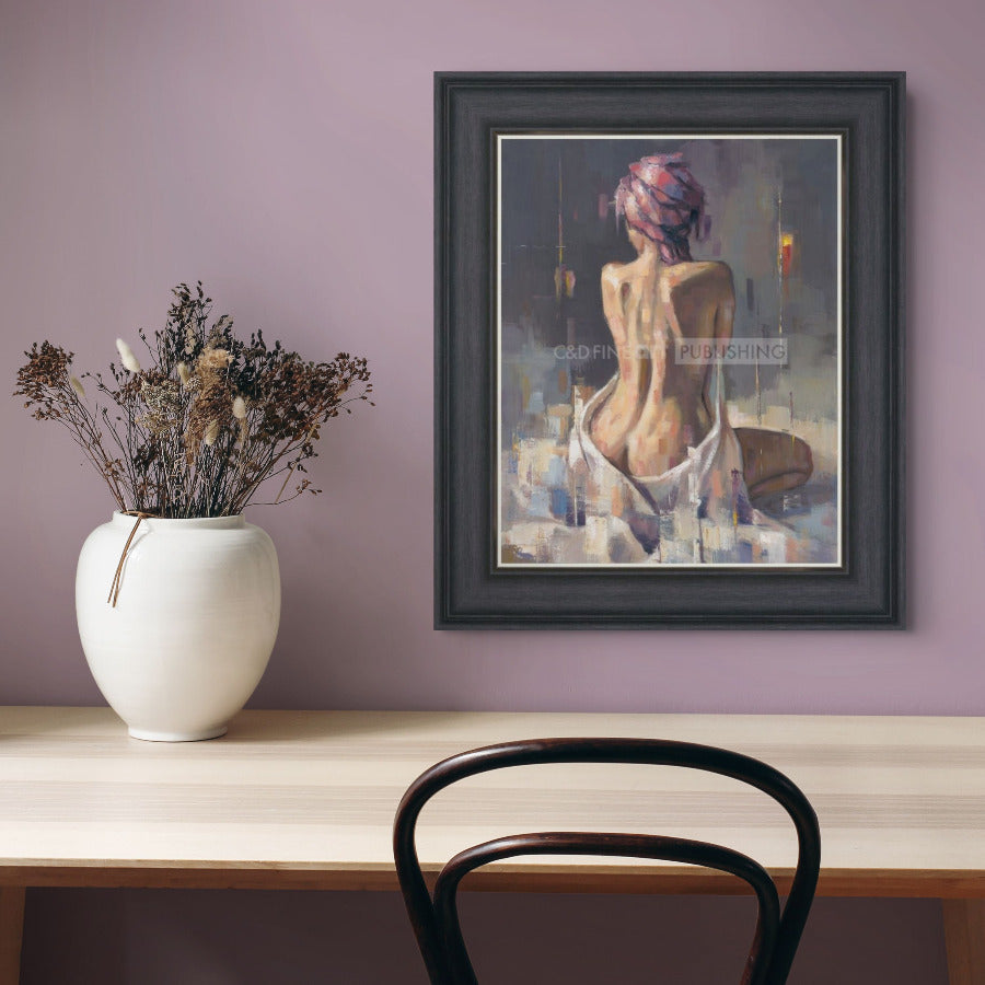 Mystical Pose by Martin Leighton in a warm lilac themed dining room setting