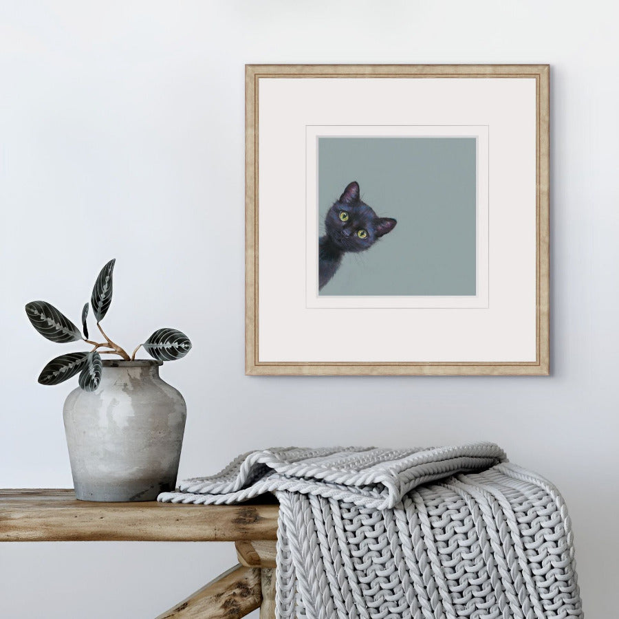 Lucky Framed (option 1) Limited Edition Print by Nicky Litchfield in a cosy and contemporary room setting