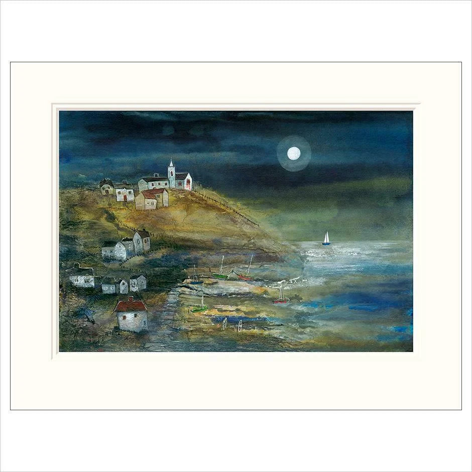 Coastal Village Mounted Limited Edition Print by Rosa Sepple