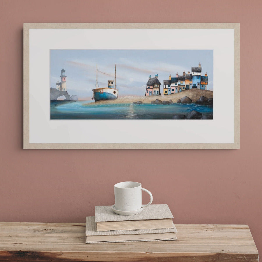 Still Waters by Gary Walton in a warm and rustic peach themed setting