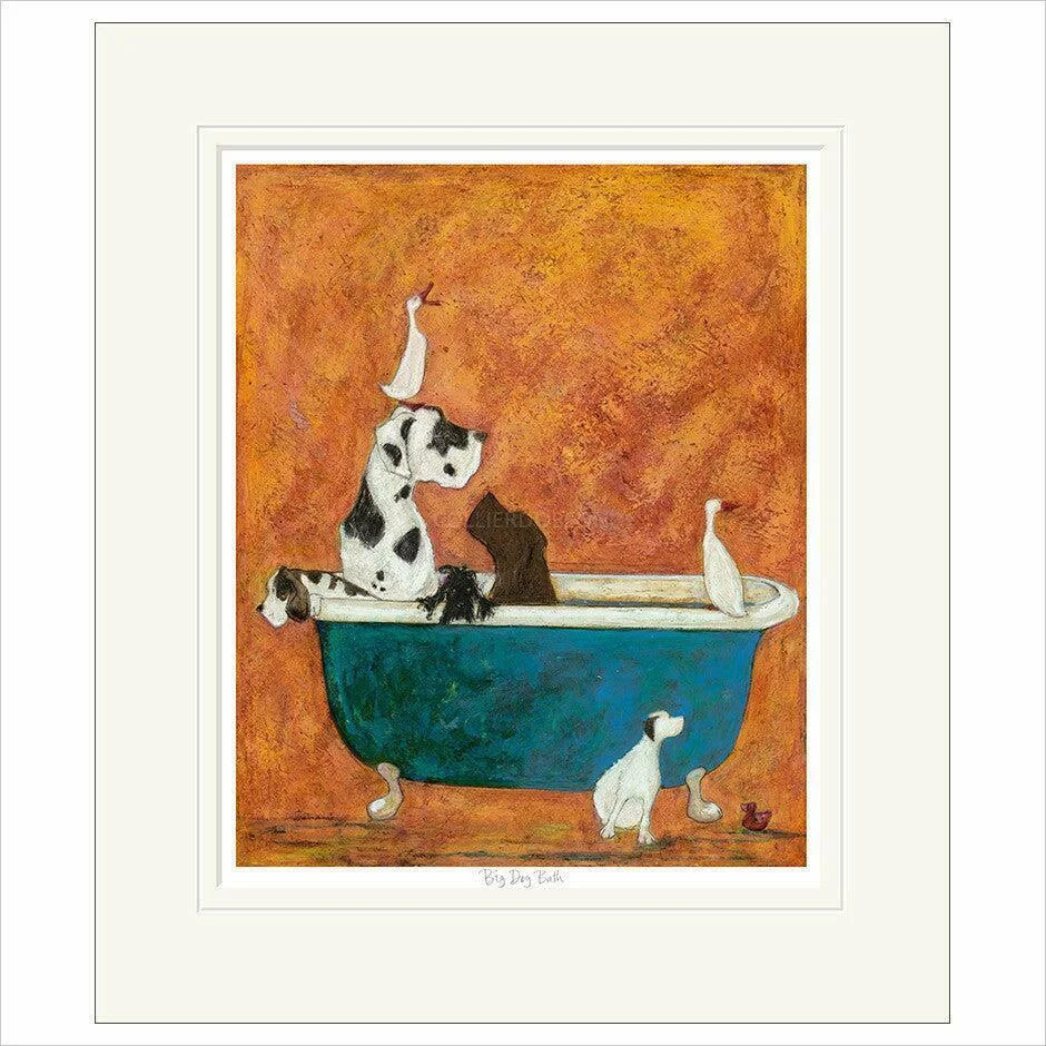 Big Dog Bath Mounted Limited Edition Print by Sam Toft
