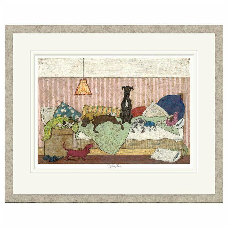 Big Dog Bed Framed Limited Edition Print by Sam Toft